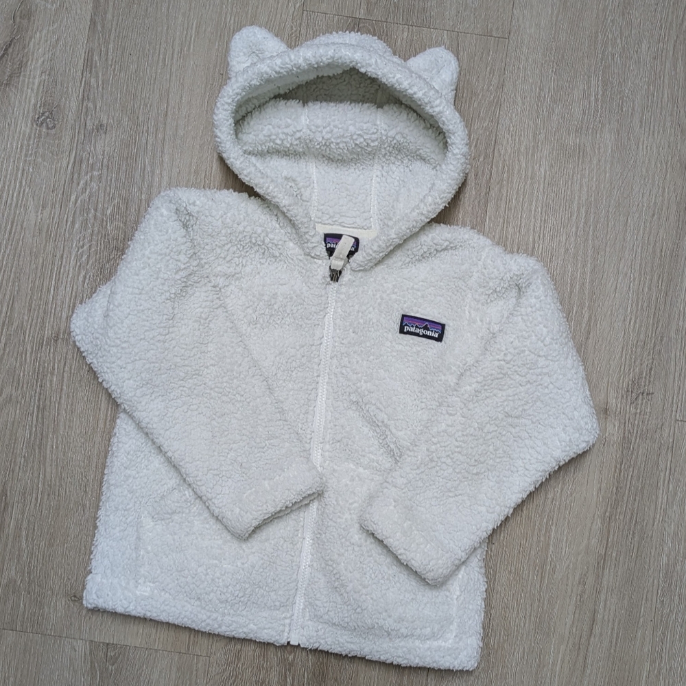 Patagonia 2T White Fleece Furry Friends Zip Up Hoodie - Picture 2 of 7